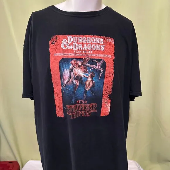 Dungeons & Dragons Starter Set Stranger Things Men's Black T Shirt 2XL XXL - Picture 1 of 3